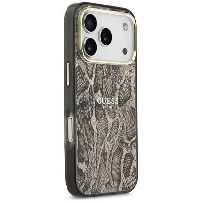 Husa MagSafe pentru Apple iPhone 17 Pro Max, Guess, Python Pattern, Maro