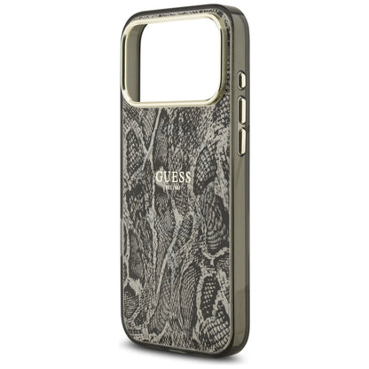 Husa MagSafe pentru Apple iPhone 17 Pro Max, Guess, Python Pattern, Neagra