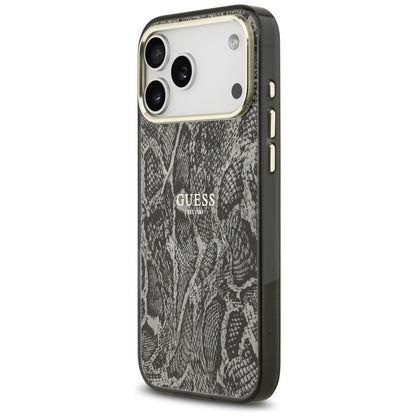 Husa MagSafe pentru Apple iPhone 17 Pro Max, Guess, Python Pattern, Neagra