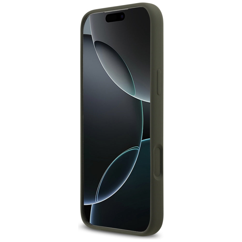 Husa MagSafe pentru Apple iPhone 17 Pro Max, Guess, Triangle Logo, Kaki