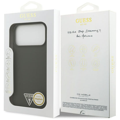 Husa MagSafe pentru Apple iPhone 17 Pro Max, Guess, Triangle Logo, Kaki