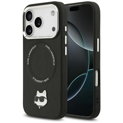 Husa MagSafe pentru Apple iPhone 17 Pro Max, Karl Lagerfeld, Choupette Pin, Neagra