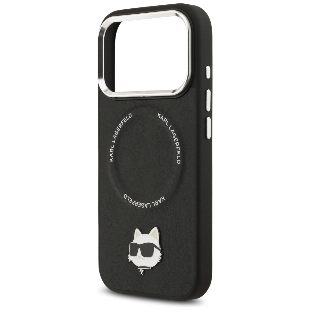Husa MagSafe pentru Apple iPhone 17 Pro Max, Karl Lagerfeld, Choupette Pin, Neagra