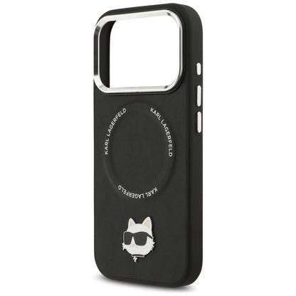 Husa MagSafe pentru Apple iPhone 17 Pro Max, Karl Lagerfeld, Choupette Pin, Neagra