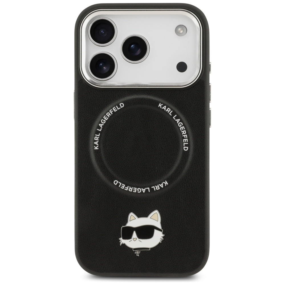 Husa MagSafe pentru Apple iPhone 17 Pro Max, Karl Lagerfeld, Choupette Pin, Neagra