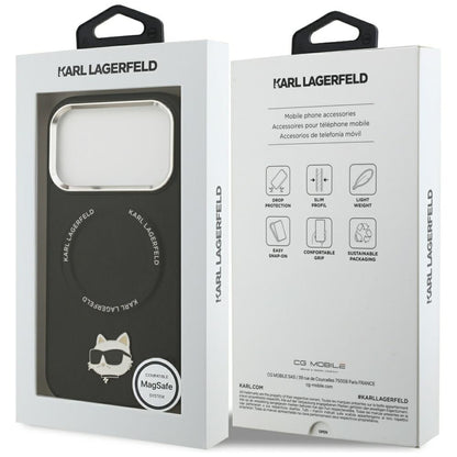 Husa MagSafe pentru Apple iPhone 17 Pro Max, Karl Lagerfeld, Choupette Pin, Neagra