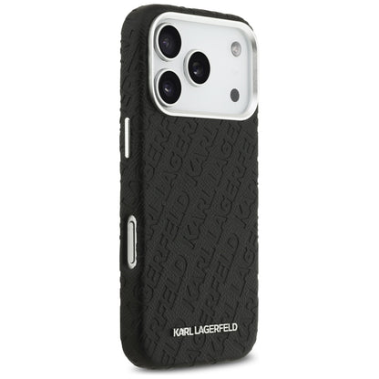 Husa MagSafe pentru Apple iPhone 17 Pro Max, Karl Lagerfeld, FW Stamped Karl, Neagra