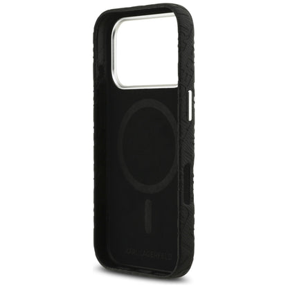 Husa MagSafe pentru Apple iPhone 17 Pro Max, Karl Lagerfeld, FW Stamped Karl, Neagra