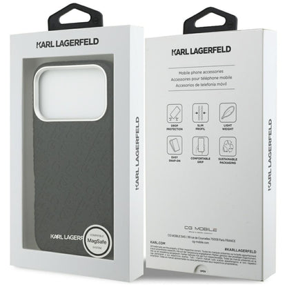 Husa MagSafe pentru Apple iPhone 17 Pro Max, Karl Lagerfeld, FW Stamped Karl, Neagra