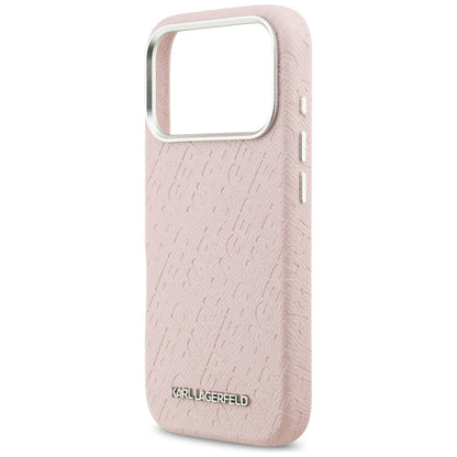 Husa MagSafe pentru Apple iPhone 17 Pro Max, Karl Lagerfeld, FW Stamped Karl, Roz