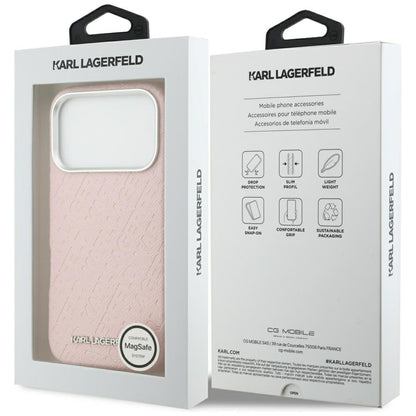 Husa MagSafe pentru Apple iPhone 17 Pro Max, Karl Lagerfeld, FW Stamped Karl, Roz
