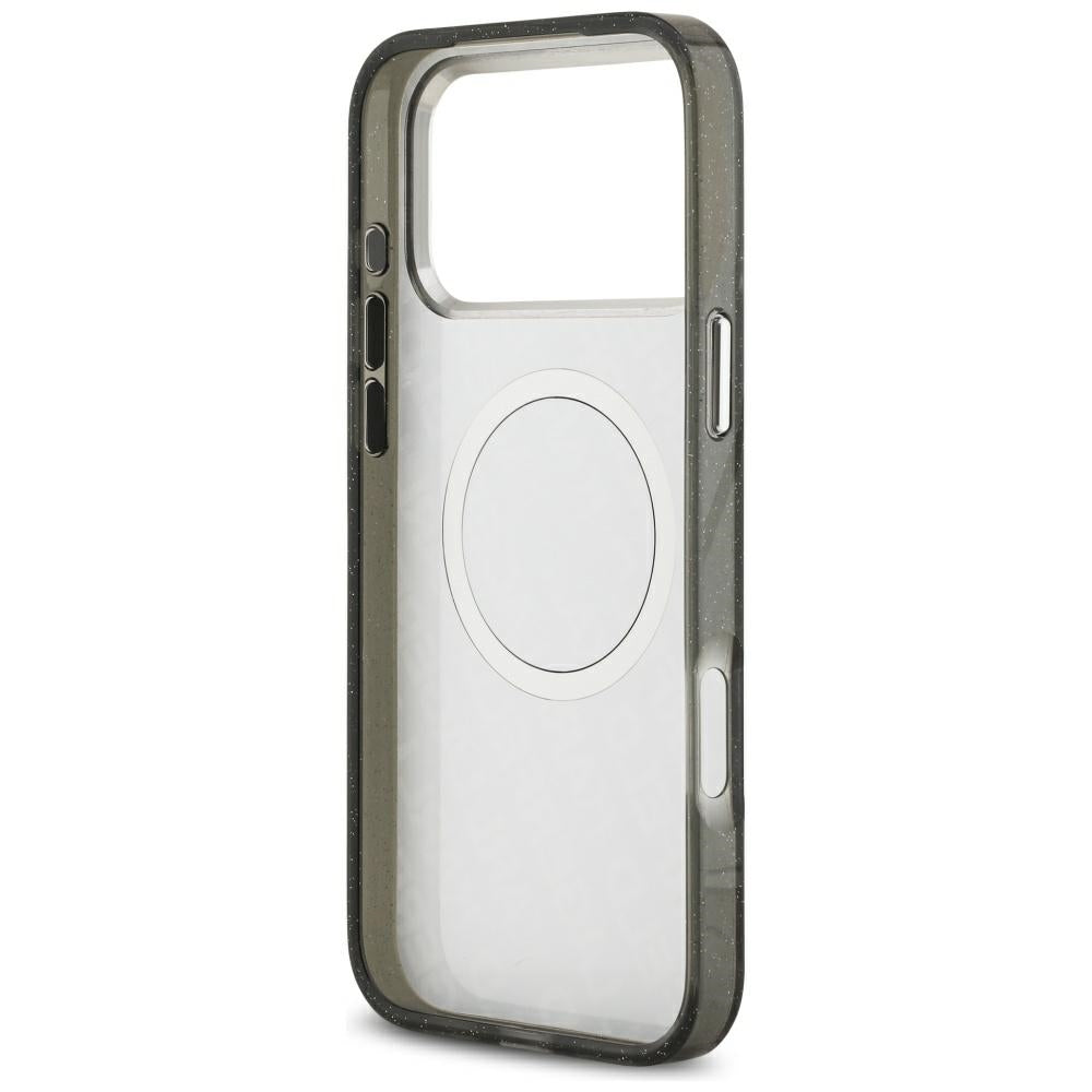 Husa MagSafe pentru Apple iPhone 17 Pro Max, Karl Lagerfeld, Glitter Karl & Choupette Head, Neagra