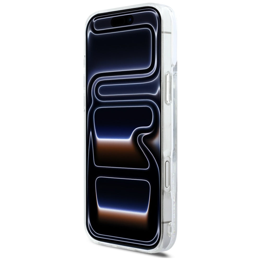 Husa MagSafe pentru Apple iPhone 17 Pro Max, Karl Lagerfeld, Glitter Karl Script Logo, Transparenta