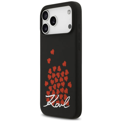 Husa MagSafe pentru Apple iPhone 17 Pro Max, Karl Lagerfeld, Heart Sign Logo, Neagra