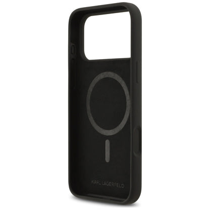 Husa MagSafe pentru Apple iPhone 17 Pro Max, Karl Lagerfeld, Heart Sign Logo, Neagra