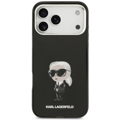 Husa MagSafe pentru Apple iPhone 17 Pro Max, Karl Lagerfeld, IML Aquarelle Karl Ikonik, Neagra