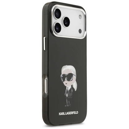 Husa MagSafe pentru Apple iPhone 17 Pro Max, Karl Lagerfeld, IML Aquarelle Karl Ikonik, Neagra