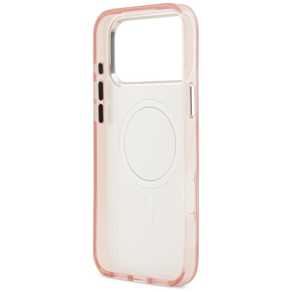 Husa MagSafe pentru Apple iPhone 17 Pro Max, Karl Lagerfeld, IML Aquarelle Logo Choupette, Roz