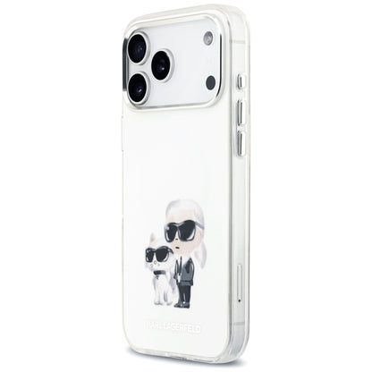 Husa MagSafe pentru Apple iPhone 17 Pro Max, Karl Lagerfeld, IML Aquarelle Logo Karl & Choupette, Alba