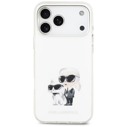Husa MagSafe pentru Apple iPhone 17 Pro Max, Karl Lagerfeld, IML Aquarelle Logo Karl & Choupette, Alba