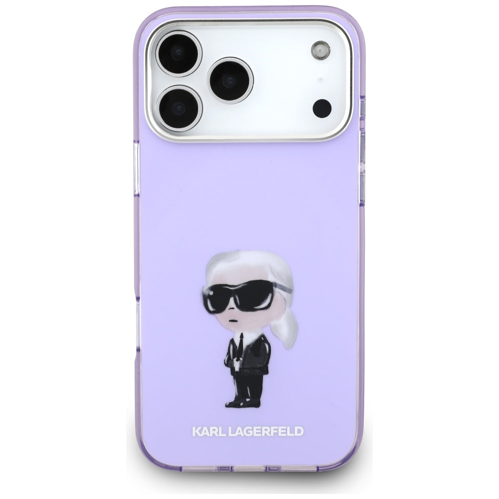 Husa MagSafe pentru Apple iPhone 17 Pro Max, Karl Lagerfeld, IML Aquarelle Logo Karl, Mov