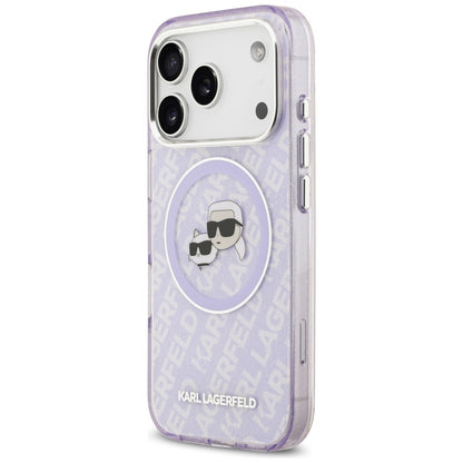Husa MagSafe pentru Apple iPhone 17 Pro Max, Karl Lagerfeld, IML Glitter Karl & Choupette`s Heads, Mov