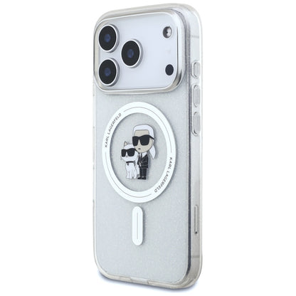 Husa MagSafe pentru Apple iPhone 17 Pro Max, Karl Lagerfeld, IML Glitter Karl & Choupette, Transparenta