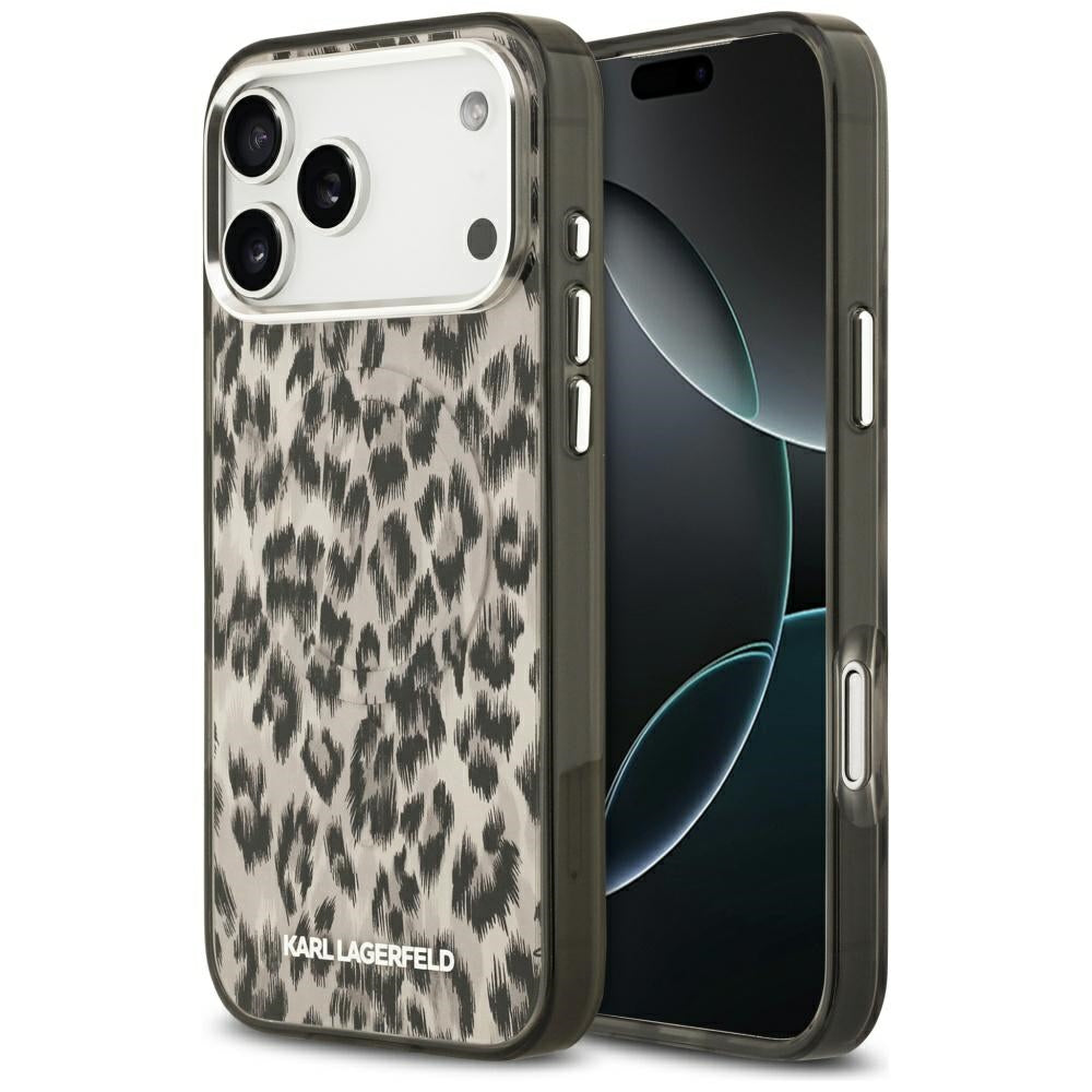 Husa MagSafe pentru Apple iPhone 17 Pro Max, Karl Lagerfeld, IML Leopard Pattern, Maro