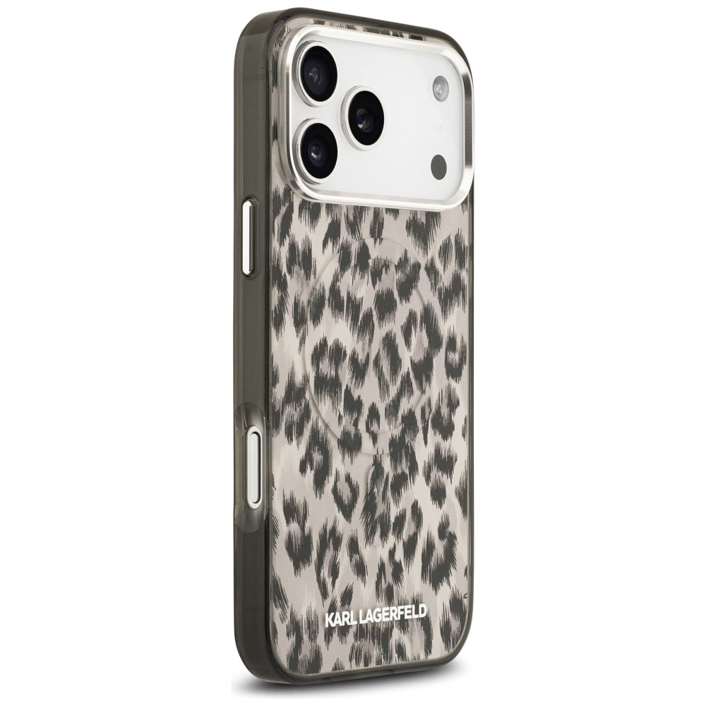 Husa MagSafe pentru Apple iPhone 17 Pro Max, Karl Lagerfeld, IML Leopard Pattern, Maro