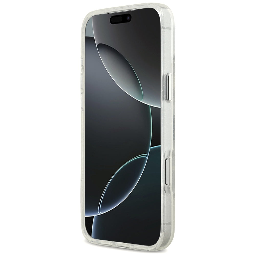 Husa MagSafe pentru Apple iPhone 17 Pro Max, Karl Lagerfeld, IML Sketch Logo Glitter Karl & Choupette, Transparenta