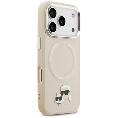 Husa MagSafe pentru Apple iPhone 17 Pro Max, Karl Lagerfeld, Karl & Choupette Pins, Bej