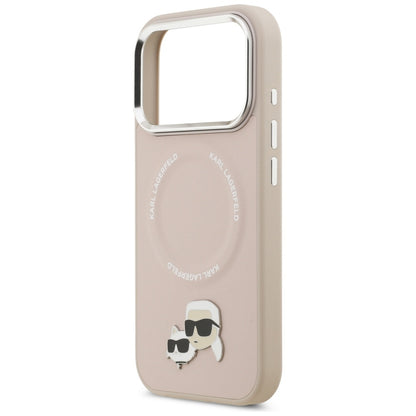 Husa MagSafe pentru Apple iPhone 17 Pro Max, Karl Lagerfeld, Karl & Choupette Pins, Roz