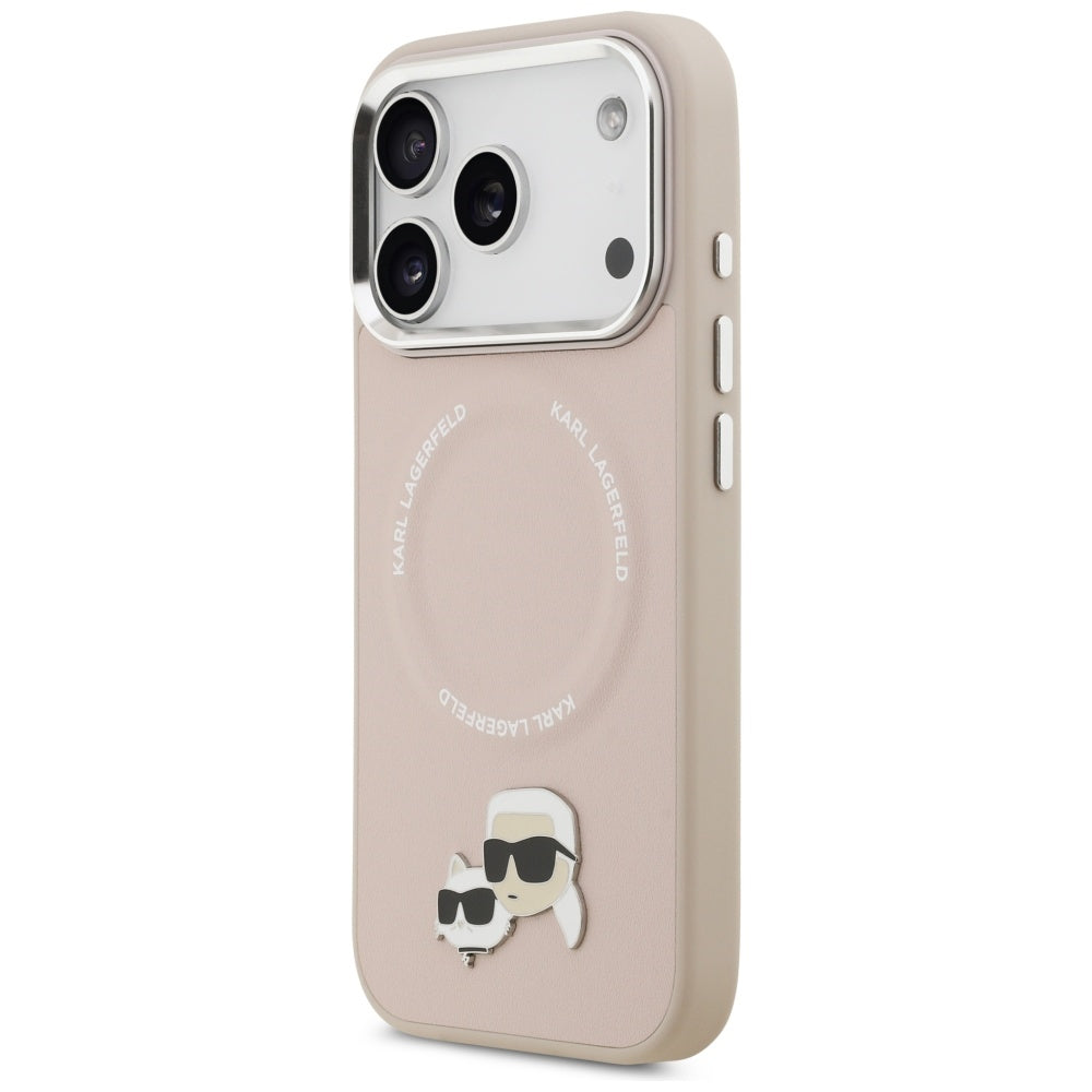 Husa MagSafe pentru Apple iPhone 17 Pro Max, Karl Lagerfeld, Karl & Choupette Pins, Roz