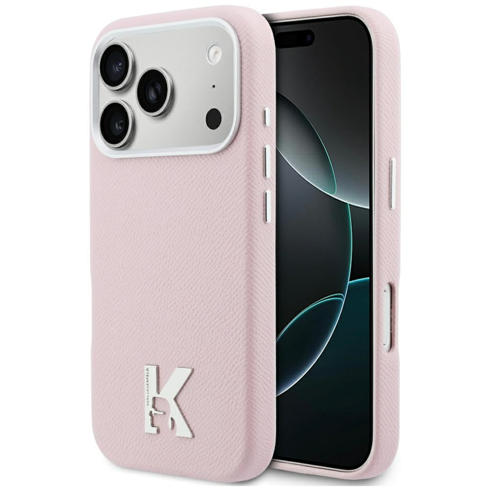 Husa MagSafe pentru Apple iPhone 17 Pro Max, Karl Lagerfeld, Karl Head Logo, Roz