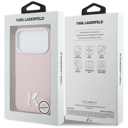 Husa MagSafe pentru Apple iPhone 17 Pro Max, Karl Lagerfeld, Karl Head Logo, Roz