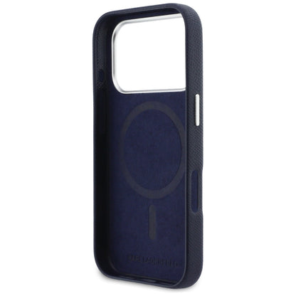 Husa MagSafe pentru Apple iPhone 17 Pro Max, Karl Lagerfeld, Saffiano Karl & Choupette Pins, Albastra