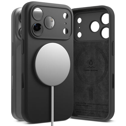 Husa MagSafe pentru Apple iPhone 17 Pro Max, Ringke, Silicone, Neagra