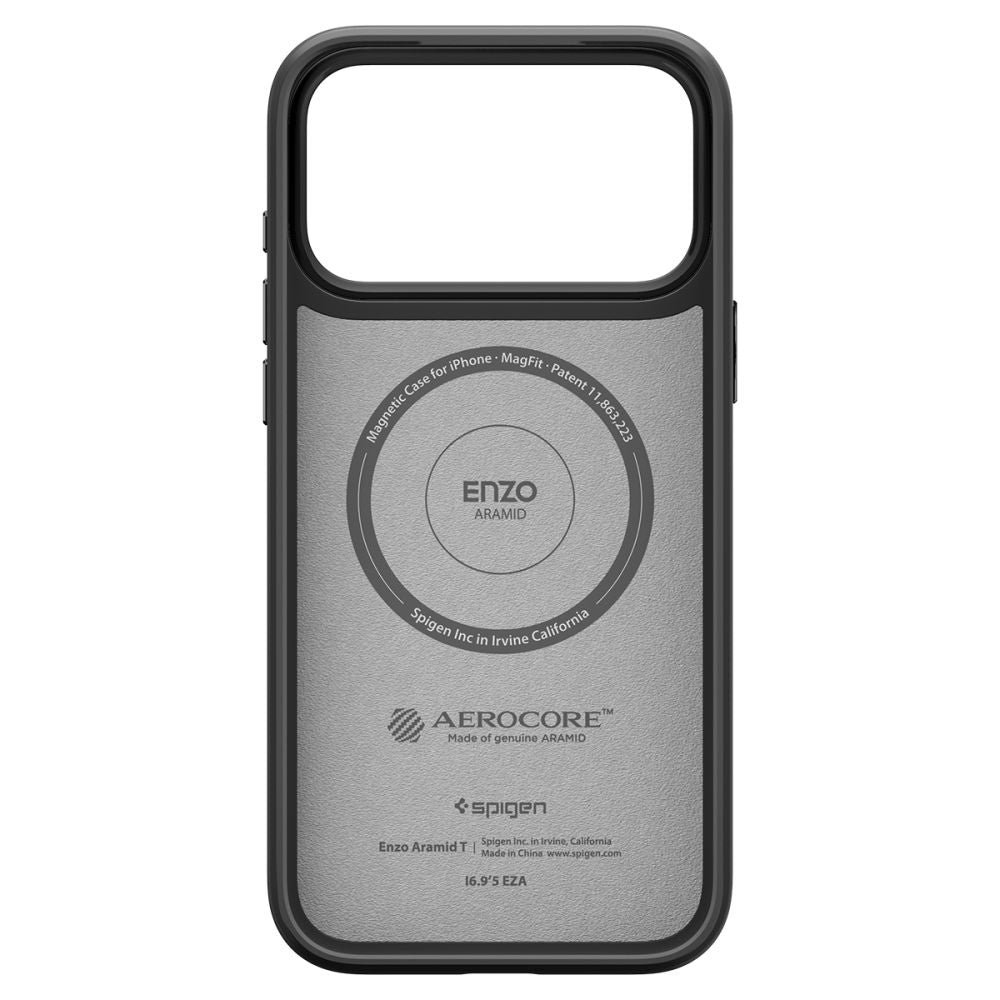 Husa MagSafe pentru Apple iPhone 17 Pro Max, Spigen, Enzo Aramid T, Neagra