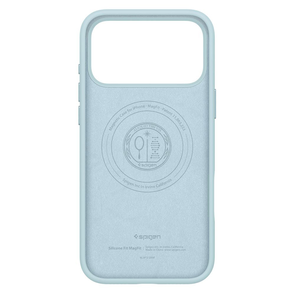 Husa MagSafe pentru Apple iPhone 17 Pro Max, Spigen, Silicone Fit, Bleu