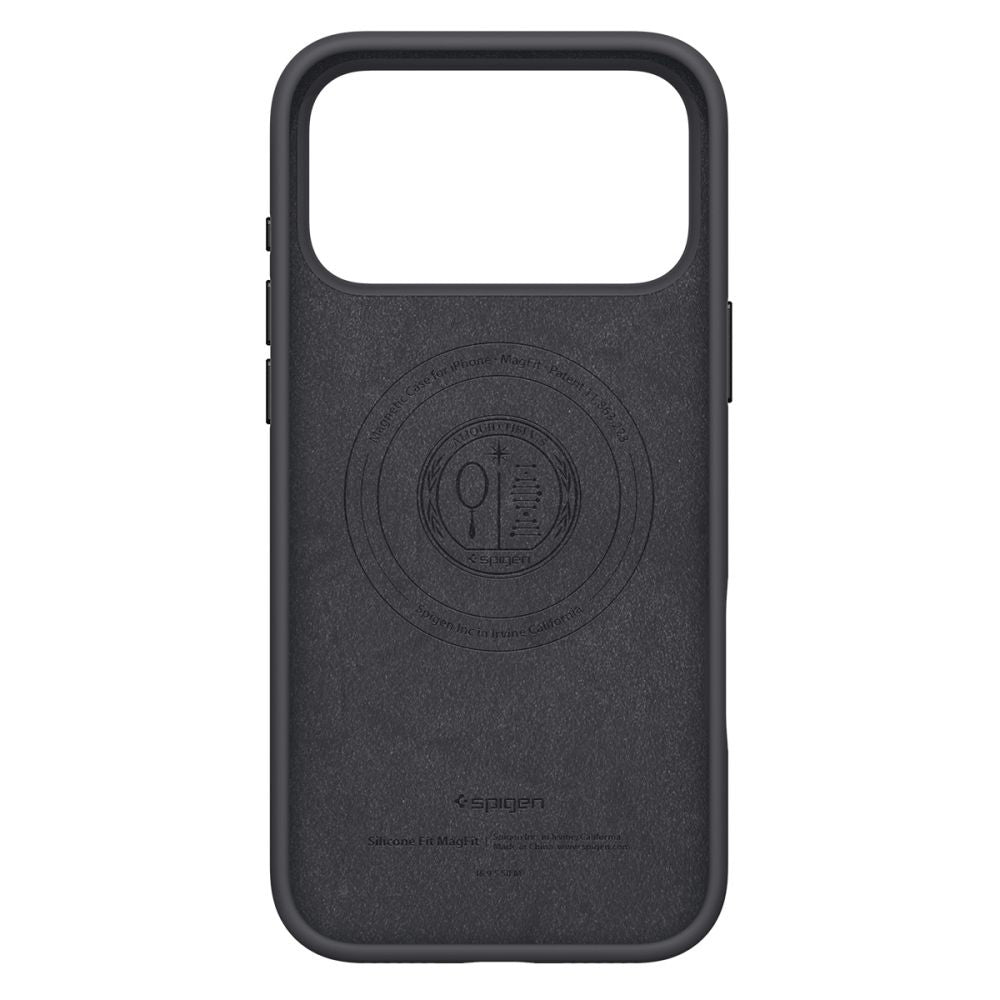 Husa MagSafe pentru Apple iPhone 17 Pro Max, Spigen, Silicone Fit, Neagra