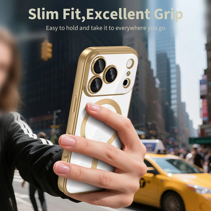 Husa MagSafe pentru Apple iPhone 17 Pro Max, Techsuit, Luxury Crystal, Argintie