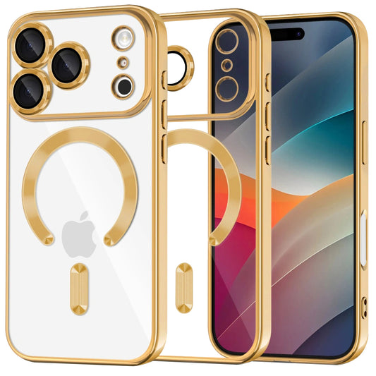 Husa MagSafe pentru Apple iPhone 17 Pro Max, Techsuit, Luxury Crystal, Aurie