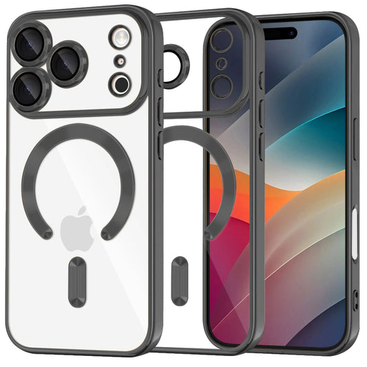 Husa MagSafe pentru Apple iPhone 17 Pro Max, Techsuit, Luxury Crystal, Neagra