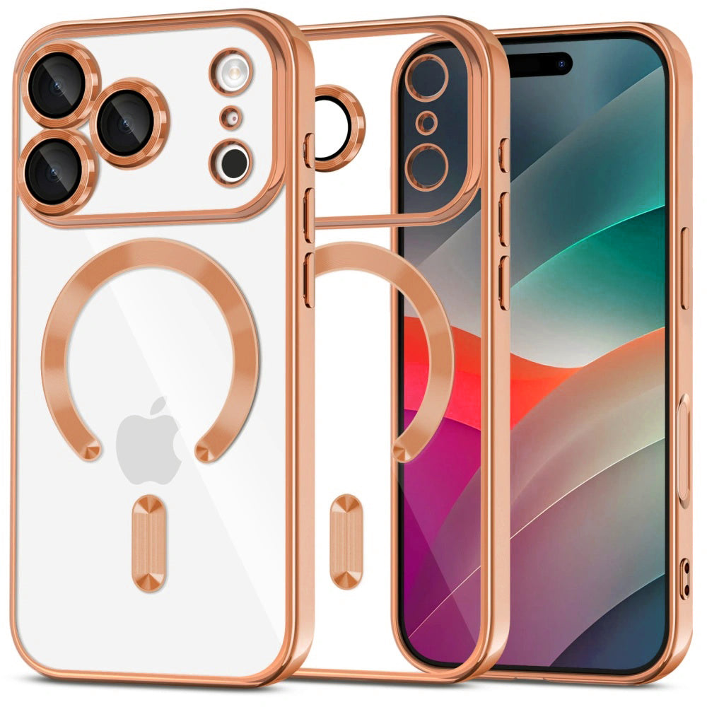 Husa MagSafe pentru Apple iPhone 17 Pro Max, Techsuit, Luxury Crystal, Portocalie