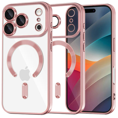 Husa MagSafe pentru Apple iPhone 17 Pro Max, Techsuit, Luxury Crystal, Roz