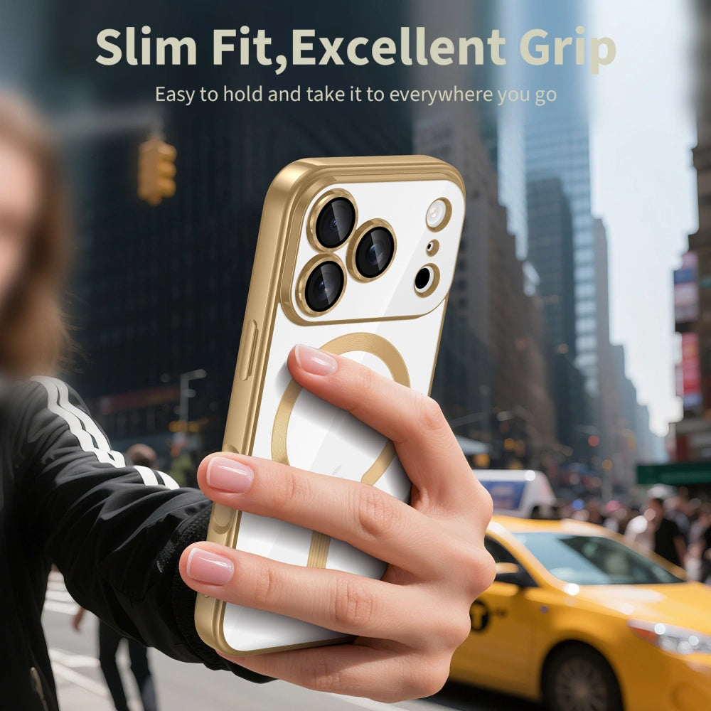 Husa MagSafe pentru Apple iPhone 17 Pro Max, Techsuit, Luxury Crystal, Roz