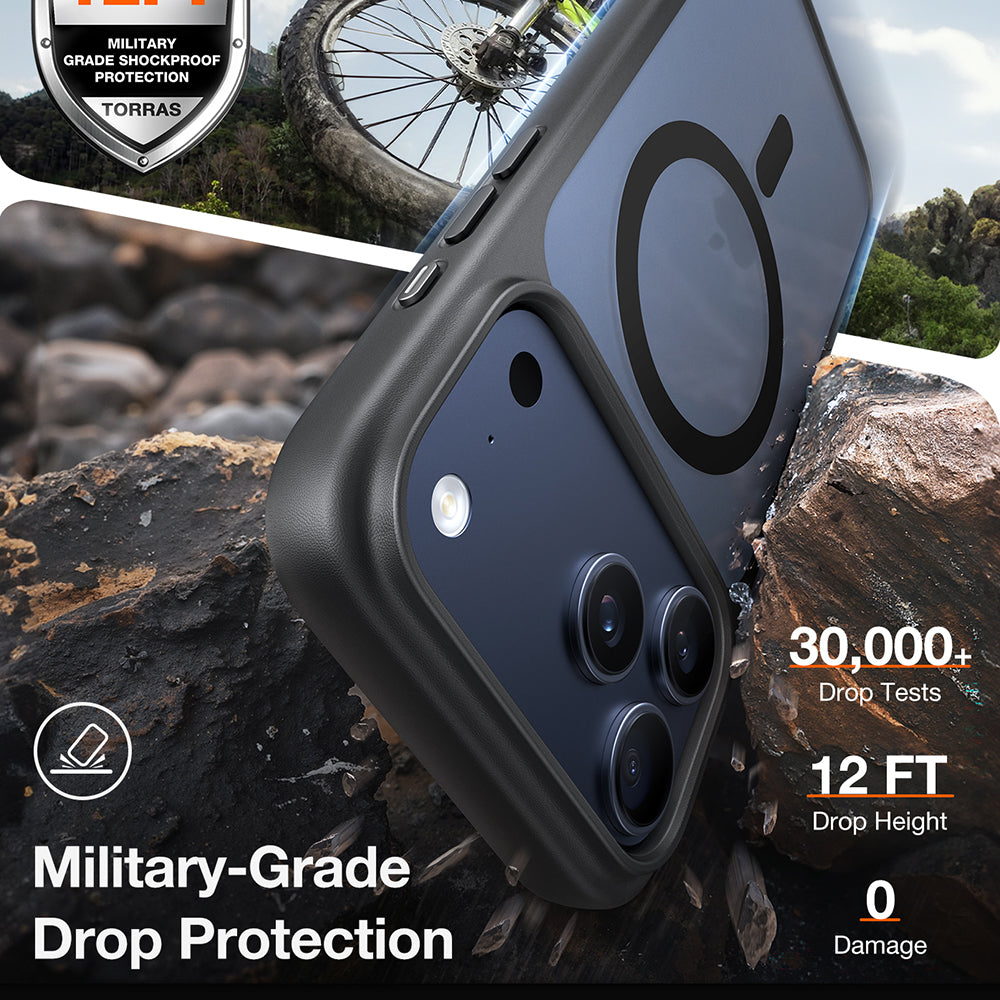 Husa MagSafe pentru Apple iPhone 17 Pro Max, Torras, Guardian, Neagra