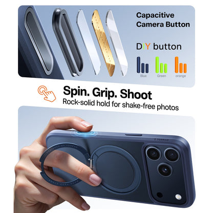 Husa MagSafe pentru Apple iPhone 17 Pro Max, Torras, Ostand Pro, Albastra