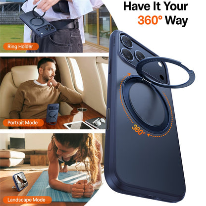 Husa MagSafe pentru Apple iPhone 17 Pro Max, Torras, Ostand Pro, Albastra