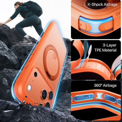 Husa MagSafe pentru Apple iPhone 17 Pro Max, Torras, Ostand Pro, Portocalie